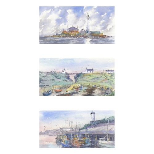 Views of North East coastline. Triptych - Roy Francis Kirton Image